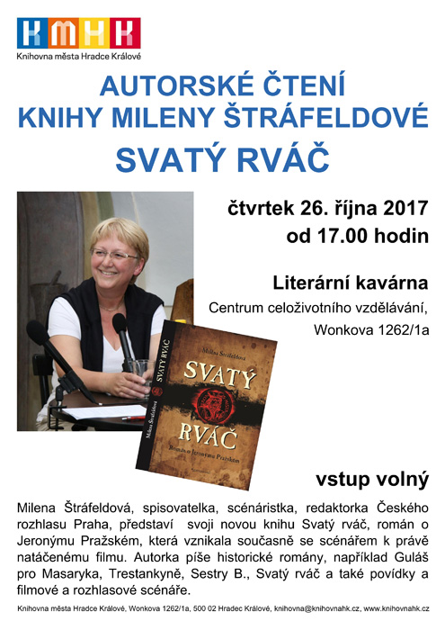 Autorské čtení knihy Mileny Štráfeldové Svatý rváč