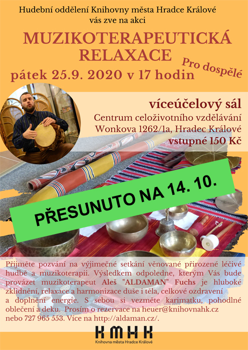 Muzikorelaxace pro dospělé - PŘESUNUTO NA 14. 10.