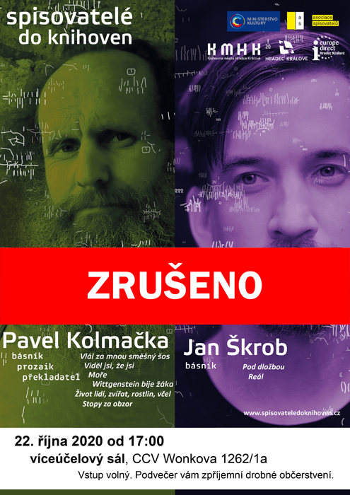 ZRUŠENO - Autorské čtení - Pavel Kolmačka a Jan Škrob