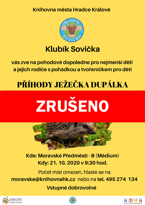 ZRUŠENO - Klubík Sovička - Příhody ježečka Dupálka