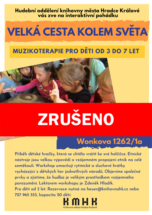 ZRUŠENO - Velká cesta kolem světa  - muzikoterapie pro děti