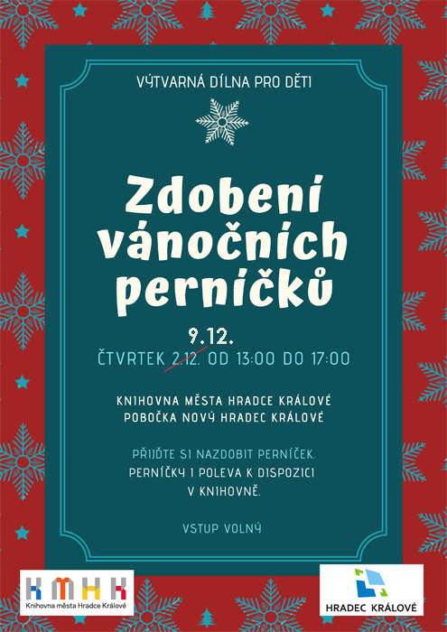 Výtvarná dílna - Zdobení vánočních perníčků (nový termín 9.12.)