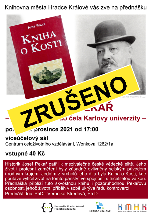 ZRUŠENO - Josef Pekař – z Českého ráje do čela Karlovy univerzity