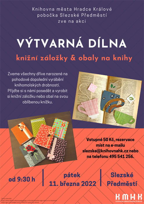 Výtvarná dílna - Knižní záložky a obaly na knihy