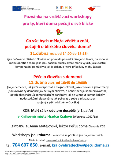 Workshop - Pečuj doma