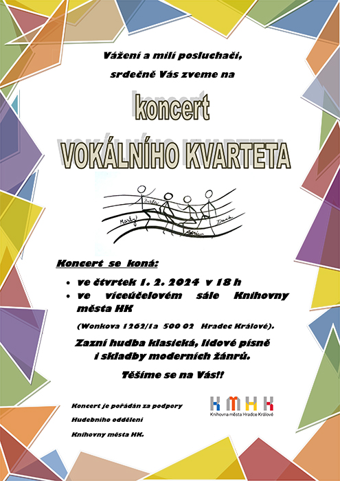 Koncert pěveckého kvarteta Univerzity Palackého v Olomouci