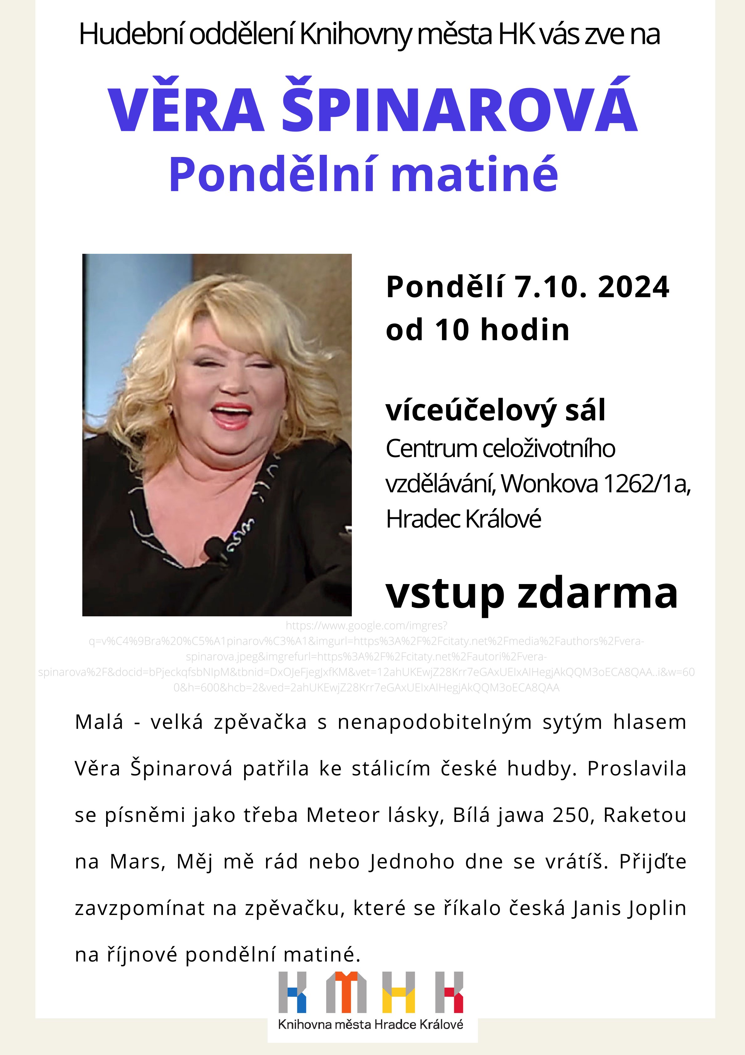 Pondělní matiné – Věra Špinarová