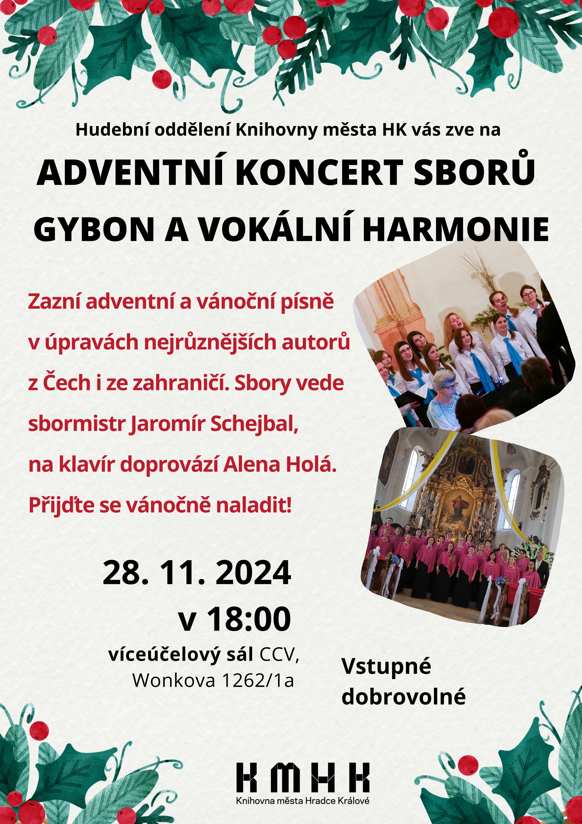 Adventní koncert GYBON a Vokální harmonie