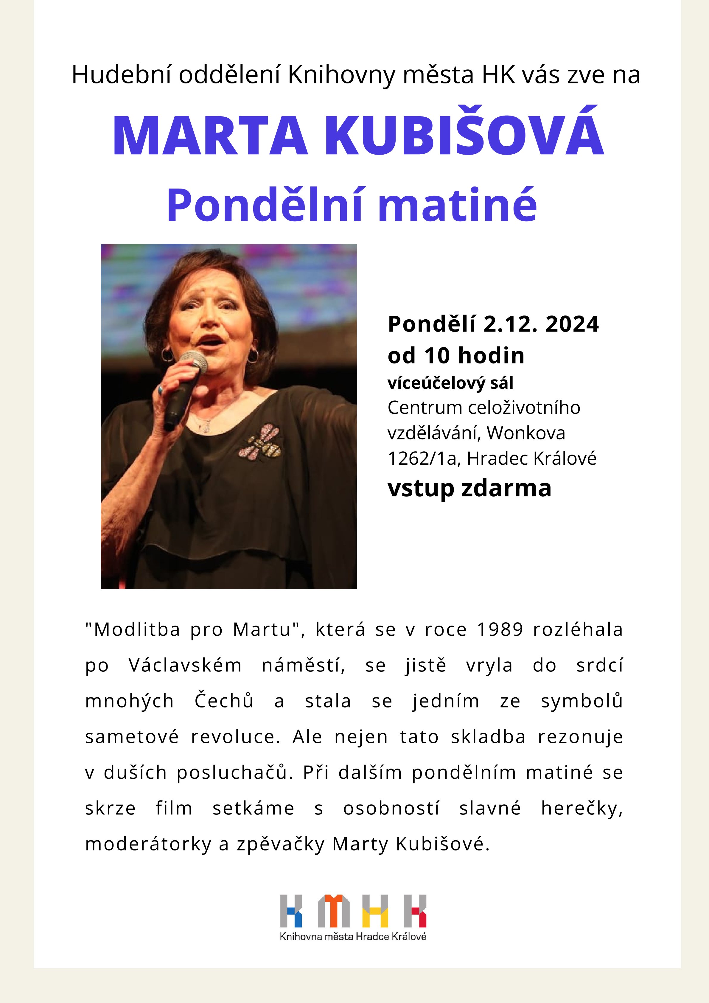 Pondělní matiné – Marta Kubišová
